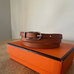 Hermes Tan Leather Triple Wrap Bracelet